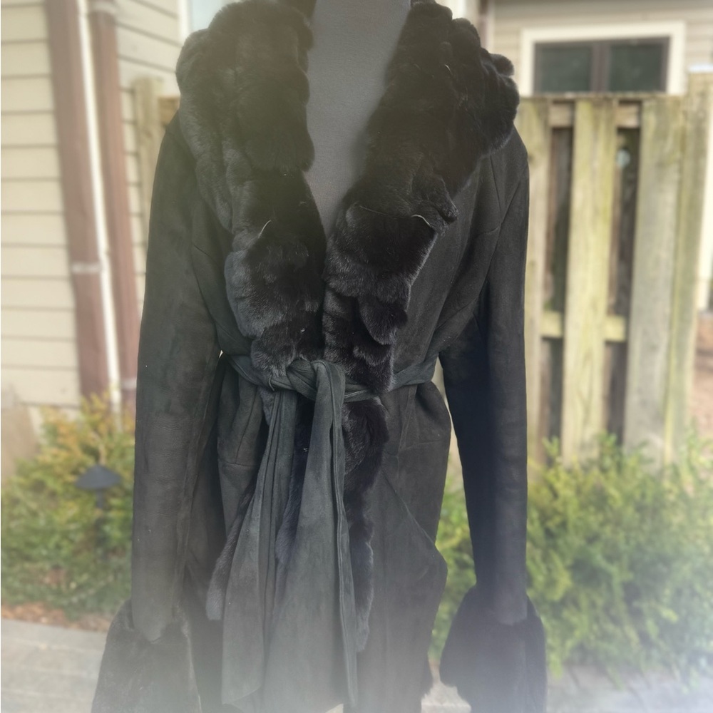 David 2 Black Shearling and Fur Jacket